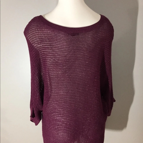 APT9 Burgundy Sweater 3/4 Sleeve Sparkle XL - Picture 6 of 14